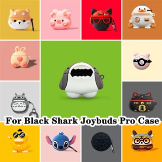 【Case Home】เคสหูฟัง แบบนิ่ม ลายการ์ตูนฉลาม สีดํา สําหรับ Black Shark Joybuds Pro