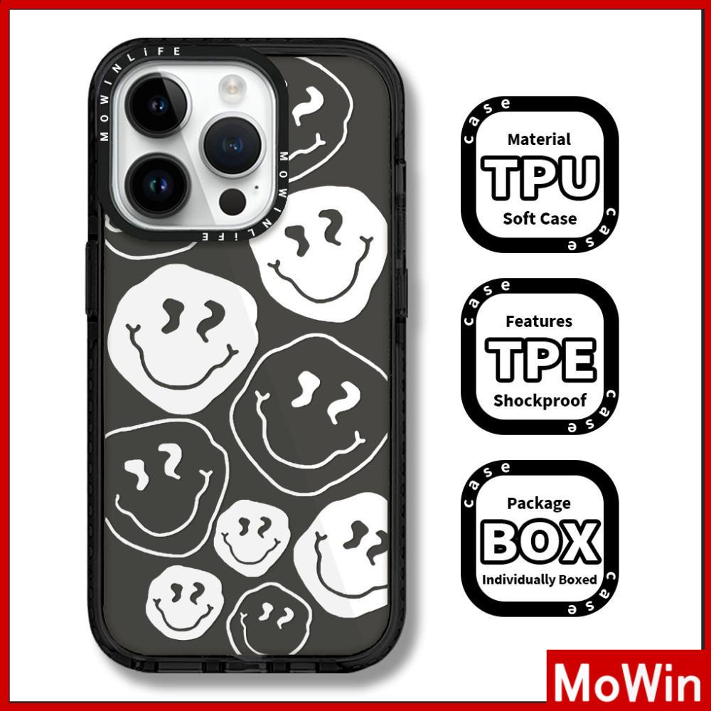 Mowin - เข้ากันได้สำหรับ 15 เคสไอโฟน11 เคส iphone 11 เคสนิ่มหนากันกระแทกกรอบป้องกันกล้องสีดำสีม่วงสีชมพูอาวุโสยิ้มเข้ากันได้กับ iPhone 13 Pro Max 12 Pro Max XR XS