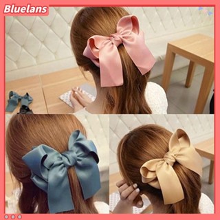 【 Bluelans 】กิ๊บติดผมหางม้า ผ้าซาติน ประดับโบว์ สไตล์เกาหลี แฟชั่นสําหรับผู้หญิง