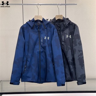 Under Armour ของแท้ 100% เสื้อแจ็กเก็ต กันลม มีฮู้ด กันน้ํา พลัสไซซ์ สําหรับผู้ชาย คู่รัก ใส่กลางแจ้ง