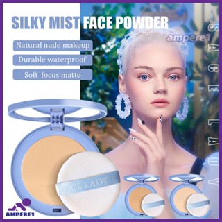 Sace Lady Oil-control Compact Powder Waterproof Matte Long Lasting Setting Powder Waterproof Sweat Proof 24h Long Lasting Oil Control Face Powder -AME1