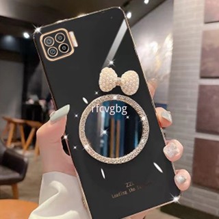 เคสโทรศัพท์มือถือ ประดับโบว์ และกระจกแต่งหน้า สําหรับ OPPO A93 4g F17 PRO OPPO Reno 4F OPPO A52 A72 A92