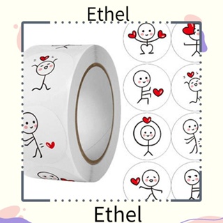 Ethel1 สติกเกอร์ซีลซองจดหมาย ลายการ์ตูนหัวใจ สําหรับตกแต่งสมุดภาพ ของขวัญเด็ก