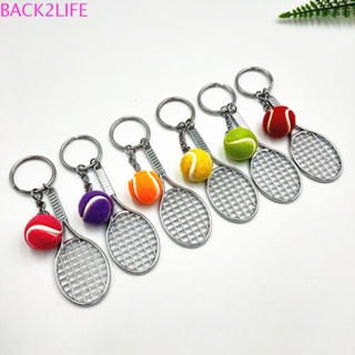 Back2life พวงกุญแจไม้เทนนิสจําลอง โลหะ 6 สี ขนาดเล็ก