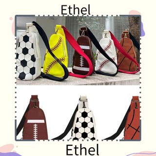 Ethel1 กระเป๋าสะพายข้าง หนัง Pu พิมพ์ลายเบสบอล ความจุขนาดใหญ่