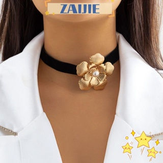 Zaijie24 สร้อยคอโชคเกอร์ จี้ดอกกุหลาบ ของขวัญ สไตล์วินเทจ