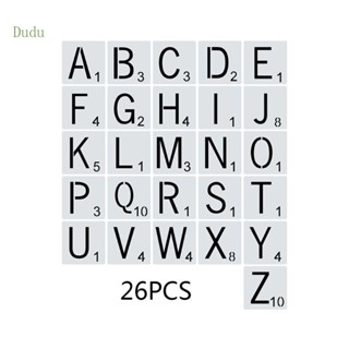 Dudu แม่แบบลายฉลุ รูปตัวอักษรนูน สําหรับตกแต่งสมุดภาพ การ์ด อัลบั้มภาพ DIY 26 ชิ้น