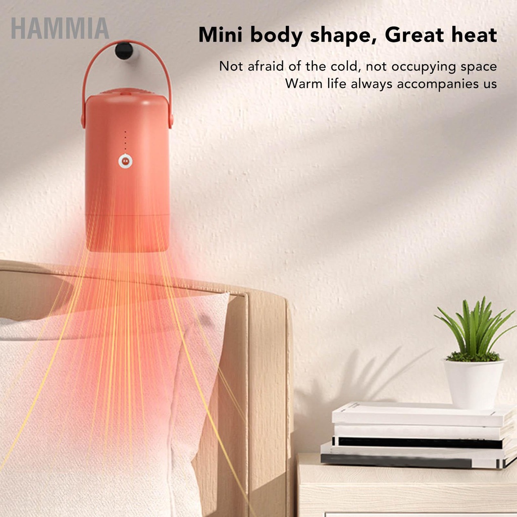 HAMMIA เครื่องอบผ้าแบบพกพาเครื่องอบผ้าขนาดเล็กพร้อมท่ออบรองเท้าสำหรับการเดินทางกลับบ้านซักรีดสีส้ม