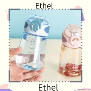 Ethel1 แก้วน้ําดื่ม ขนาดเล็ก แบบพกพา พร้อมหลอดดูด 400 มล.