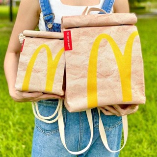 Mcdonalds กระเป๋าเป้สะพายหลัง กระเป๋านักเรียน กระเป๋ากระดาษ ความจุขนาดใหญ่