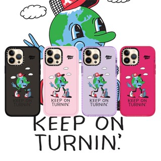 Casetify เคสโทรศัพท์มือถือแบบนิ่ม ใส กันกระแทก ลาย Keep On Turnin RosePink สําหรับ iPhone 14 13 12 11 Pro MAX IX XS MAX XR 6 6s 7 8 Plus