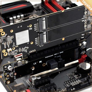 [Reyalxa] อะแดปเตอร์การ์ดต่อขยาย PCIe 4.0 x16 เป็นการ์ดขยาย 4x PH43 ปลั๊กแอนด์เพลย์ โลหะคู่ M.2