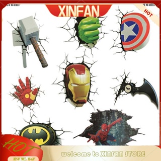 Xinfan &lt;Dream&gt; สติกเกอร์ ลายไอรอนแมน สไปเดอร์แมน 3D สําหรับตกแต่งรถยนต์ 1 ชิ้น