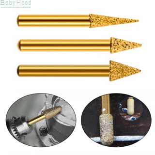 【Big Discounts】3pcs Conical Type Vacuum Brazed Diamond Burr Head Grinding Rotary File For Stone#BBHOOD