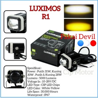 ไฟตัดหมอก D2 Laser LUXIMOS MOTOLED MOTO LED BULLAES NINE Q2 สีขาว สีเหลือง 1 ชิ้น