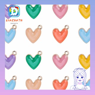 Diachath จี้รูปหัวใจ อัลลอย สีชมพู สีขาว สีแดง สีดํา สําหรับทําเครื่องประดับ DIY