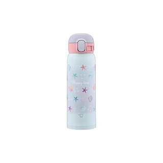 Zojirushi Mahobin Water Bottle Girls Mug for Kids Schoolbag Stainless Steel Mug Seamless Sen One Touch 480ml Mermaid Blue lid and gasket integrated for easy cleaning SM-WG48-AZ