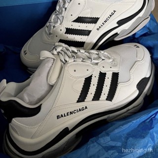 Adidas x Balenciaga ของแท้ 100% รองเท้ากีฬา รองเท้าวิ่ง แบบหนา ระบายอากาศ ใส่สบาย แฟชั่นเรโทร สําหรับเด็กผู้หญิง 8IZV