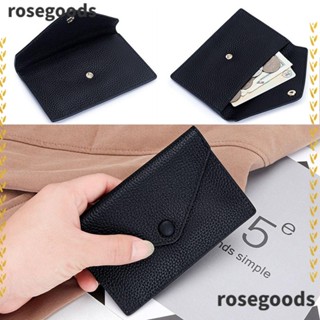 Rosegoods1 กระเป๋าสตางค์ ใบสั้น หนังวัวแท้ แบบบางพิเศษ สไตล์เกาหลี ใส่บัตรเครดิตได้ สําหรับผู้หญิง