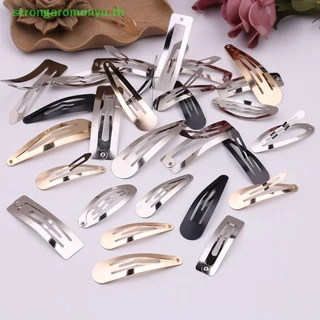 Strongaromonyu กิ๊บติดผมโลหะ สีเงิน สีทอง สีดํา แฮนด์เมด Diy อุปกรณ์เสริม สําหรับเด็กผู้หญิง 50 ชิ้น