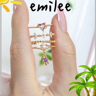 Emilee แหวนเพทาย รูปหมีรัก เครื่องประดับ