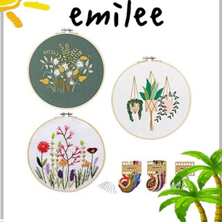 Emilee ชุดอุปกรณ์เย็บปักถักร้อย แฮนด์เมด 3 แพ็ค สําหรับผู้เริ่มต้น ตกแต่งบ้าน