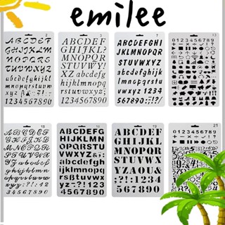 EMILEE แผ่นแม่แบบพลาสติก ฉลุลาย DIY สําหรับตกแต่งสมุด สมุดภาพ สมุดภาพ สมุดภาพ ระบายสี