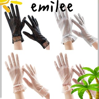 Emilee ถุงมือลูกไม้ ผู้หญิง ป้องกันรังสียูวี ถุงมือขับรถ แบบบาง