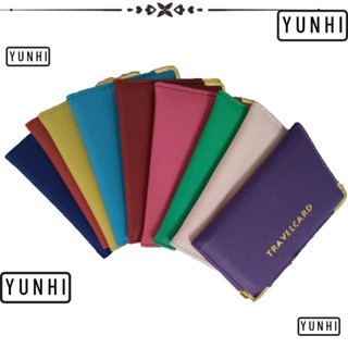 YUNHI กระเป๋าสตางค์ หนัง PU สําหรับใส่หนังสือเดินทาง เอกสาร เดินทาง