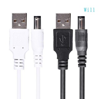 Will ซ็อกเก็ตชาร์จพาวเวอร์ซัพพลาย USB 2 0 Type A ตัวผู้ เป็น DC 5 5 มม. 2 1 มม. สําหรับ DC