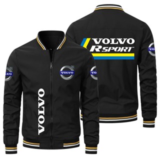 เสื้อแจ็กเก็ตเบสบอล มีซิป กันลม ลายโลโก้ Volvo XC90 XC60 S60 สําหรับเล่นกีฬากลางแจ้ง