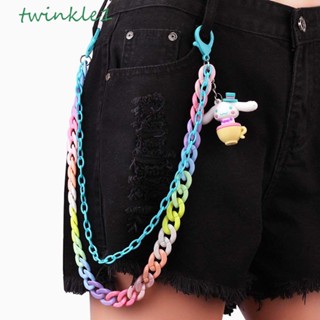 Twinkle1 สายโซ่คล้องกางเกงยีน ประดับจี้เครื่องปั้นดินเผา สไตล์โบฮีเมียน ฮาราจูกุ เรโทร เรียบง่าย ของขวัญ สําหรับกางเกงยีน