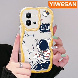 เคสโทรศัพท์มือถือแบบใส กันกระแทก ลายการ์ตูนนักบินอวกาศนําโชคน่ารัก สีสันสดใส สําหรับ VIVO V25 5G V25E X80 Lite V21E Y73 2020