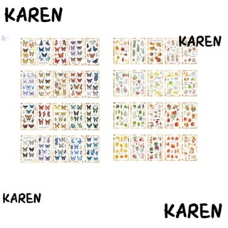 Karen สติกเกอร์ ลายผลไม้ กระดาษวาชิ หลากสี สไตล์วินเทจ สําหรับติดตกแต่งสมุดโน้ตบุ๊ก