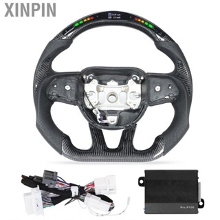 Xinpin Carbon Fiber  Display Shift Lights Steering Wheel Perforated Leather fit for Dodge Challenger  SRT HELLCAT 2015-2022