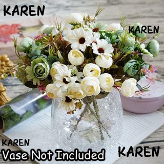 Karen ช่อดอกเดซี่ประดิษฐ์ แฮนด์เมด สไตล์เรโทร สําหรับตกแต่งบ้าน ปาร์ตี้ 1 ช่อ