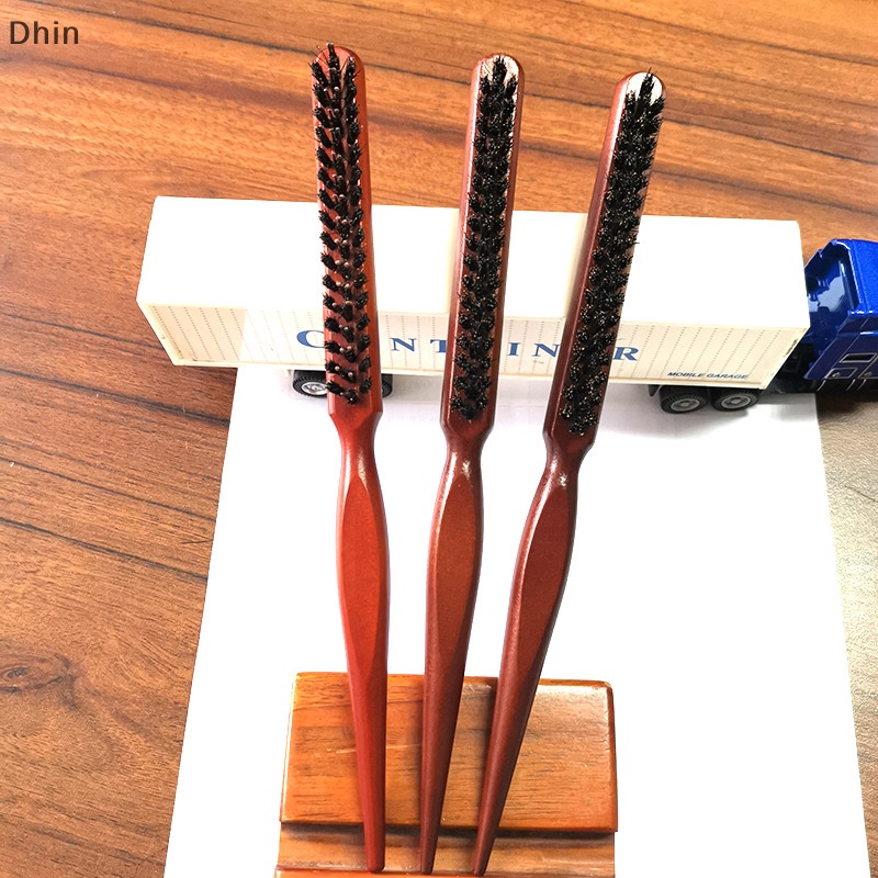 [Dhin] แปรงหวีผม ขนหมูป่า ขนแปรงไม้ แบบบาง สําหรับร้านทําผม Diy