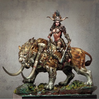 9.9 เหนื่อยมากโมเดลทหารเรซิ่น 1/24 BS Cougar Hunter Female Rider สีขาว A-250 XGQY