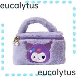 Eucalytus1 กระเป๋าเครื่องสําอาง กระเป๋าออแกไนเซอร์ ทรงโท้ท ลายการ์ตูนลิปสติก Kuromi Melody น่ารัก แบบพกพา