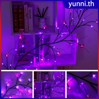 ไฟฟักทองฮาโลวีนค้างคาวไฟเชือก LED Willow Vine Light โคมไฟต้นไม้ดัดได้ Garland ปาร์ตี้ฮาโลวีนบ้านแขวนประดับ Yunni