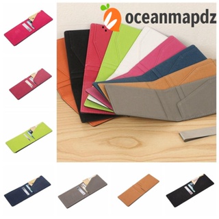 Oceanmapdz กระเป๋าสตางค์หนัง PU ใส่บัตรได้หลายตําแหน่ง แบบพกพา สําหรับผู้ชาย