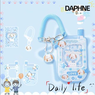 Daphne ซองใส่บัตร PVC รูปโทรศัพท์น่ารัก สองสี สร้างสรรค์ พร้อมจี้ห้อย สําหรับนักเรียน