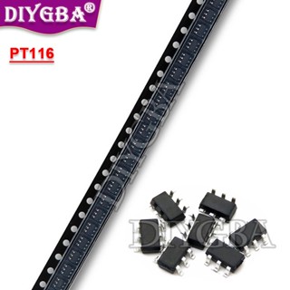 ชิปวงจรรวมพาวเวอร์ซัพพลายชาร์จโทรศัพท์มือถือ PT116 SOT23-6 SMD 10 ชิ้น