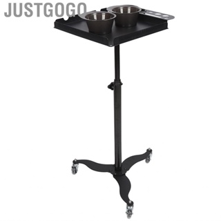 Justgogo Salon Tray Cart 360 Degree Rotatble Adjustable Height Removable Tool Multi Functional for Hair Extension