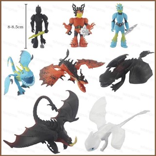 ใหม่ โมเดลฟิกเกอร์ How to Train Your Dragon Action Figure Light Fury Toothless 8 ชิ้น ของเล่นสําหรับเด็ก