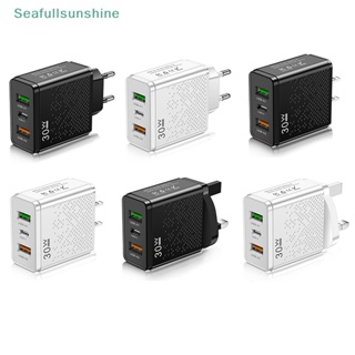 Seaf&gt; อะแดปเตอร์ที่ชาร์จ USB Type C 3.0 3 พอร์ต ปลั๊ก EU US UK