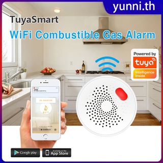 Tuya Wifi เครื่องตรวจจับก๊าซ Eu/us/uk Plug Lpg Natural Gas Leakage Sensor Leak Detectors Security Alarm Fit Alexa Google Home Yunni