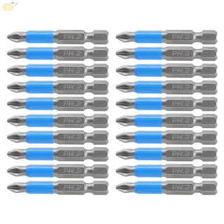 【VARSTR】Screwdriver Bits 20pcs 50mm Batch Head Blue Cross For Rechargeable Drill