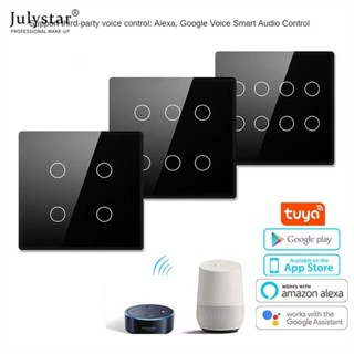 JULYSTAR Tuya Wifi Smart Switch แผงควบคุมระบบสัมผัส Light Switch App Control Function