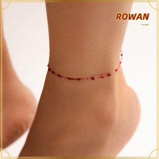 Rowans สร้อยข้อเท้า แบบบาง สไตล์โกธิค สีแดง เครื่องประดับฮาโลวีน พร็อพคอสเพลย์